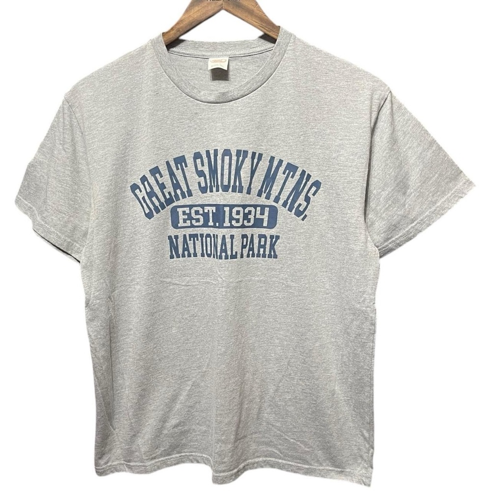 Grey great Smoky Mountains national Park outdoor hiking short sleeve T-shirt tee